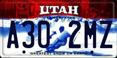 UT license plate A302MZ