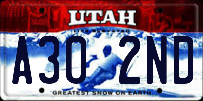 UT license plate A302ND