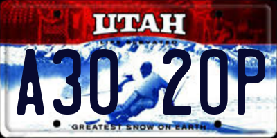 UT license plate A302OP