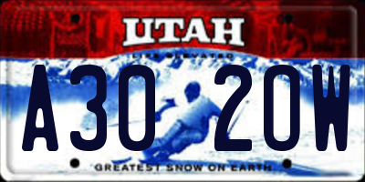 UT license plate A302OW