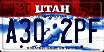 UT license plate A302PF