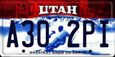 UT license plate A302PI