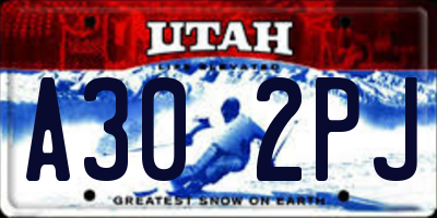 UT license plate A302PJ