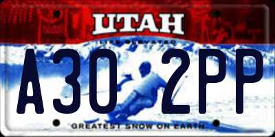 UT license plate A302PP