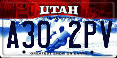 UT license plate A302PV