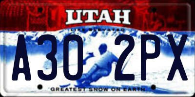 UT license plate A302PX