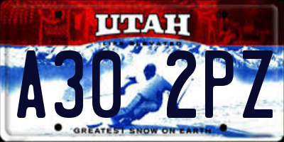 UT license plate A302PZ