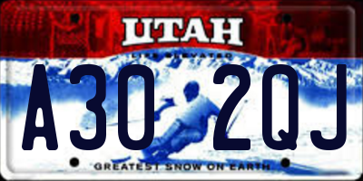UT license plate A302QJ