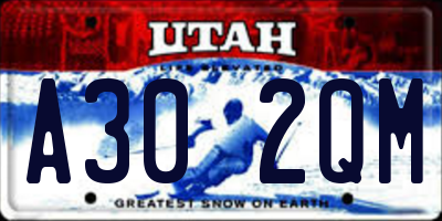 UT license plate A302QM