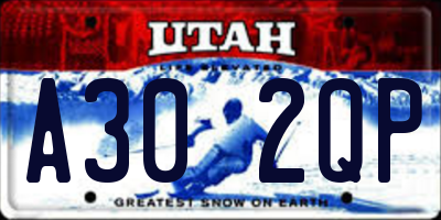UT license plate A302QP