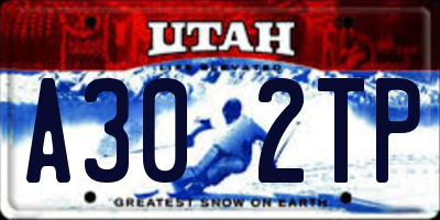 UT license plate A302TP