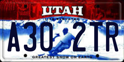 UT license plate A302TR