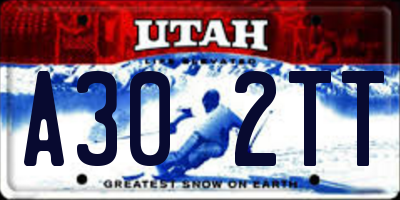UT license plate A302TT