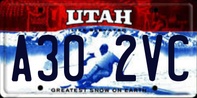 UT license plate A302VC