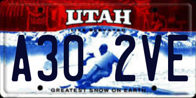 UT license plate A302VE