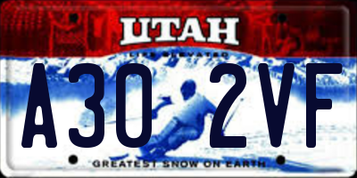 UT license plate A302VF