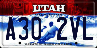 UT license plate A302VL