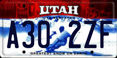 UT license plate A302ZF