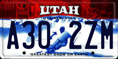 UT license plate A302ZM