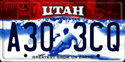 UT license plate A303CQ