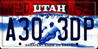 UT license plate A303DP