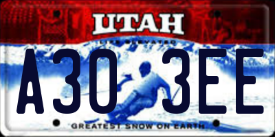 UT license plate A303EE
