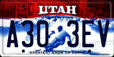 UT license plate A303EV