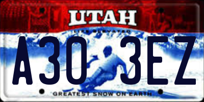 UT license plate A303EZ
