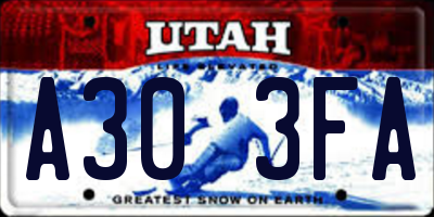 UT license plate A303FA