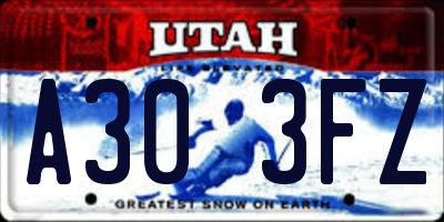 UT license plate A303FZ