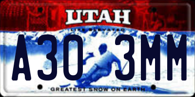 UT license plate A303MM