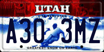 UT license plate A303MZ