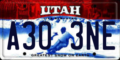 UT license plate A303NE