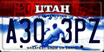 UT license plate A303PZ