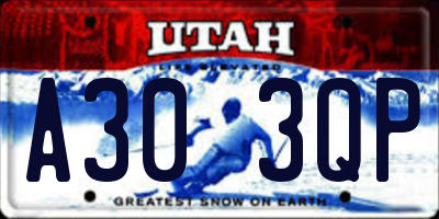 UT license plate A303QP
