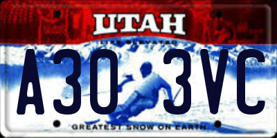 UT license plate A303VC