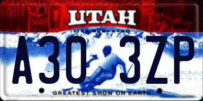 UT license plate A303ZP