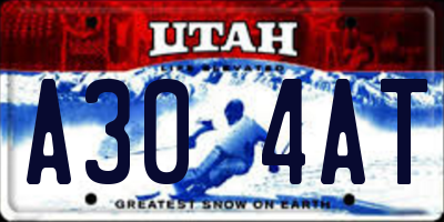 UT license plate A304AT