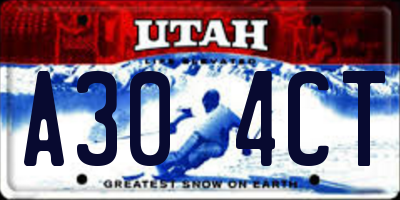 UT license plate A304CT