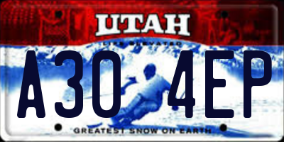 UT license plate A304EP