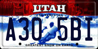 UT license plate A305BI