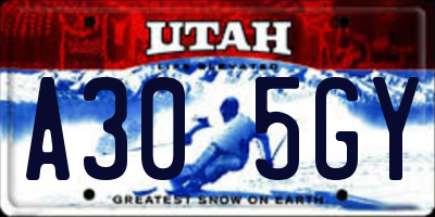 UT license plate A305GY