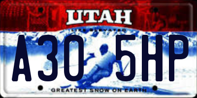 UT license plate A305HP