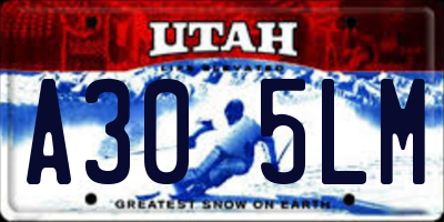 UT license plate A305LM
