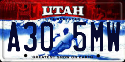 UT license plate A305MW