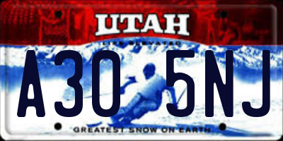 UT license plate A305NJ