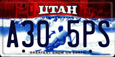 UT license plate A305PS
