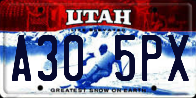 UT license plate A305PX