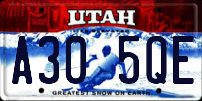 UT license plate A305QE