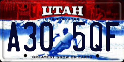 UT license plate A305QF